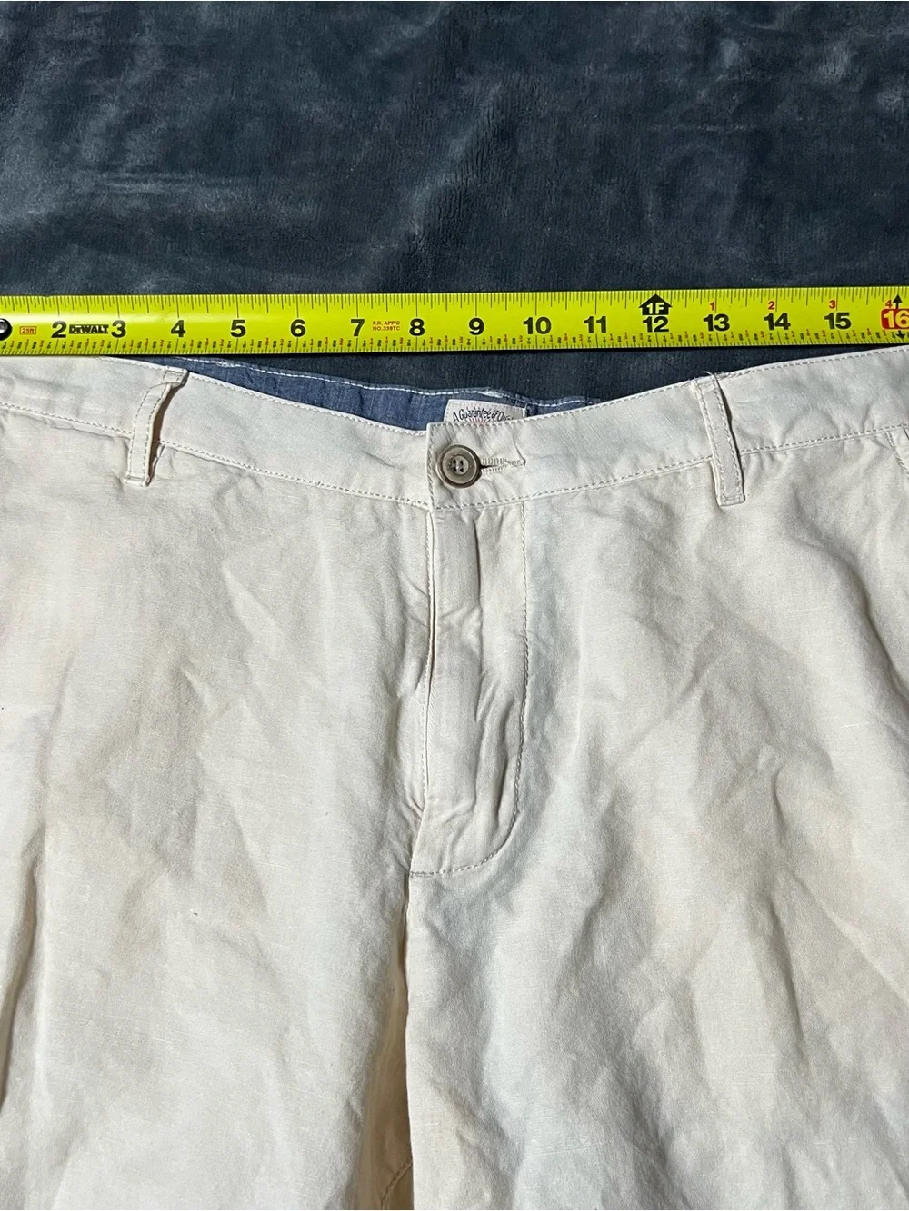 Faherty Malibu Shorts Mens Size 34 Beige Linen Blend Chino Casual Preppy